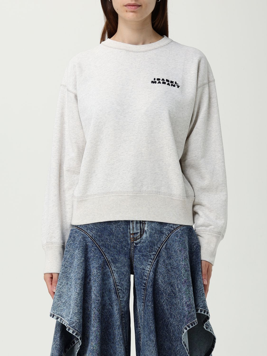 Isabel Marant Shad Crew Neck Sweatshirt In Neutral