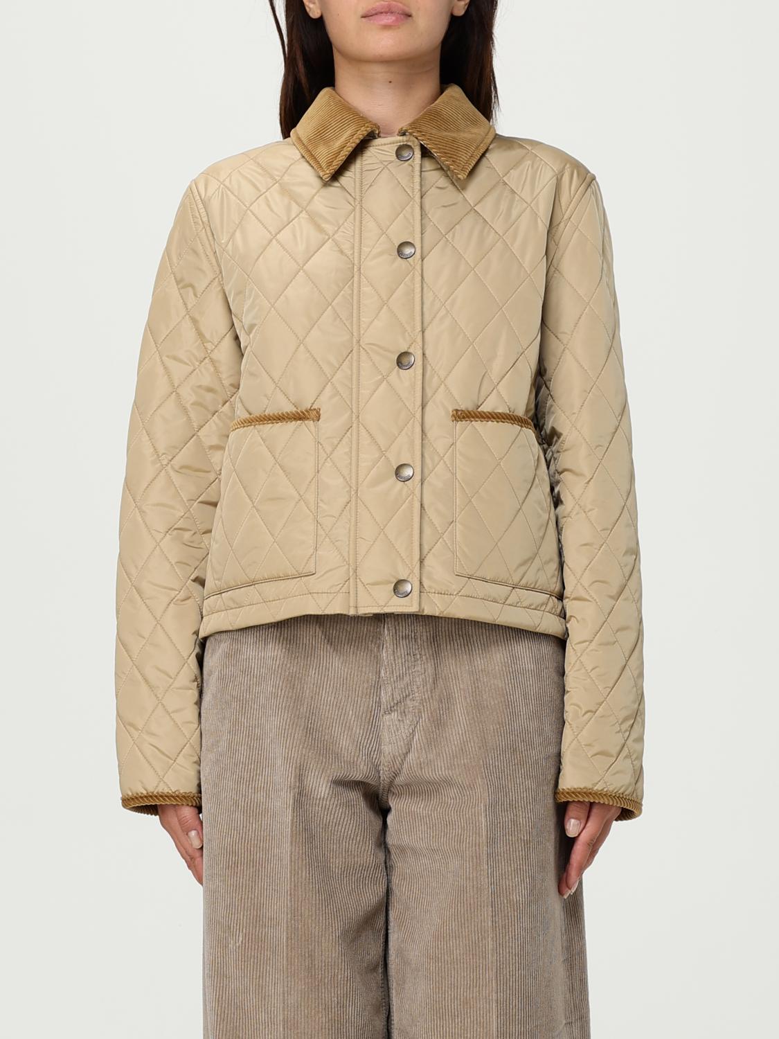 Burberry Cropped Quilted Nylon Jacket In Nude