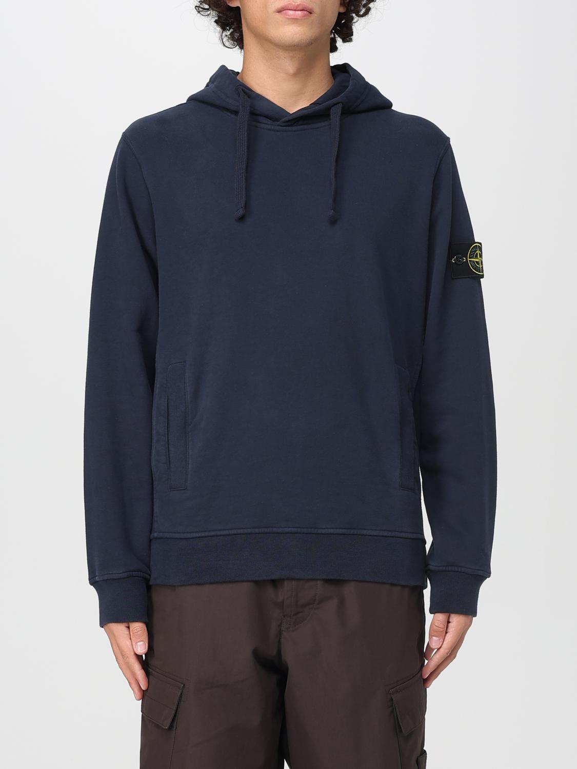 Stone Island Hoodie With Logo In Blue
