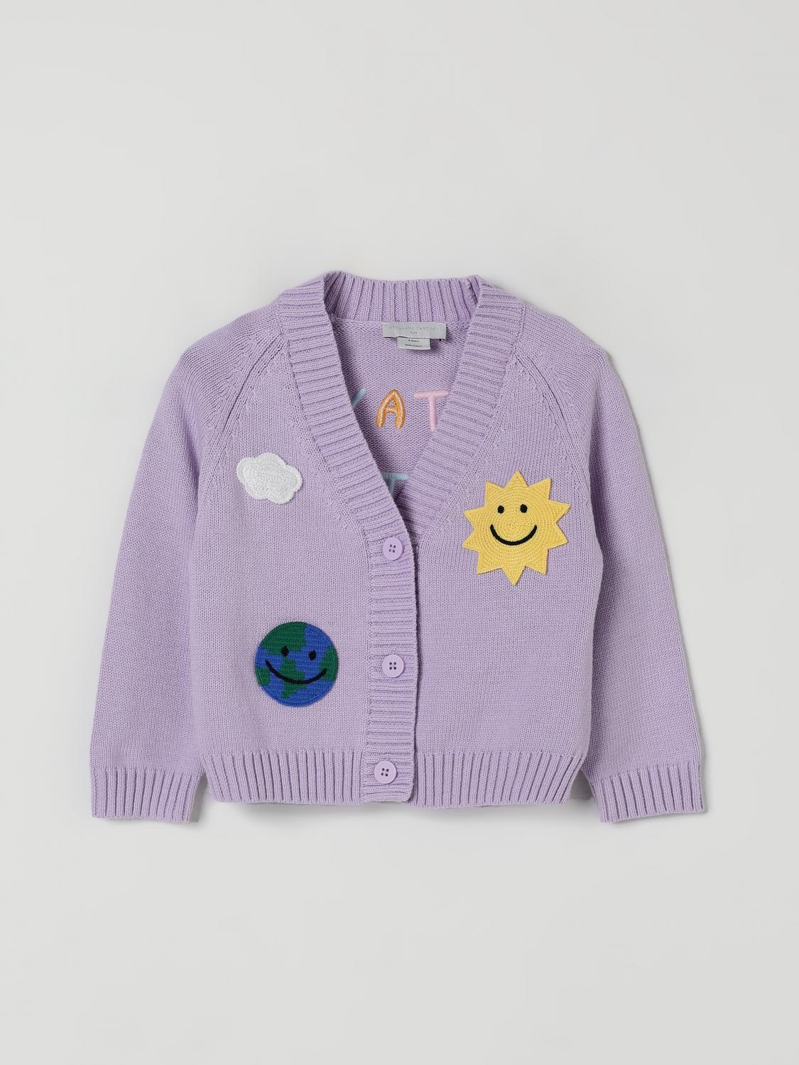 Stella Mccartney Appliqué Cotton And Wool Cardigan In Purple