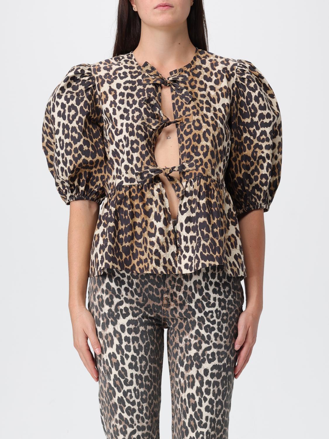 GANNI Top Woman color Brown　GANNI トップ ウーマン カラー ブラウン GANNI