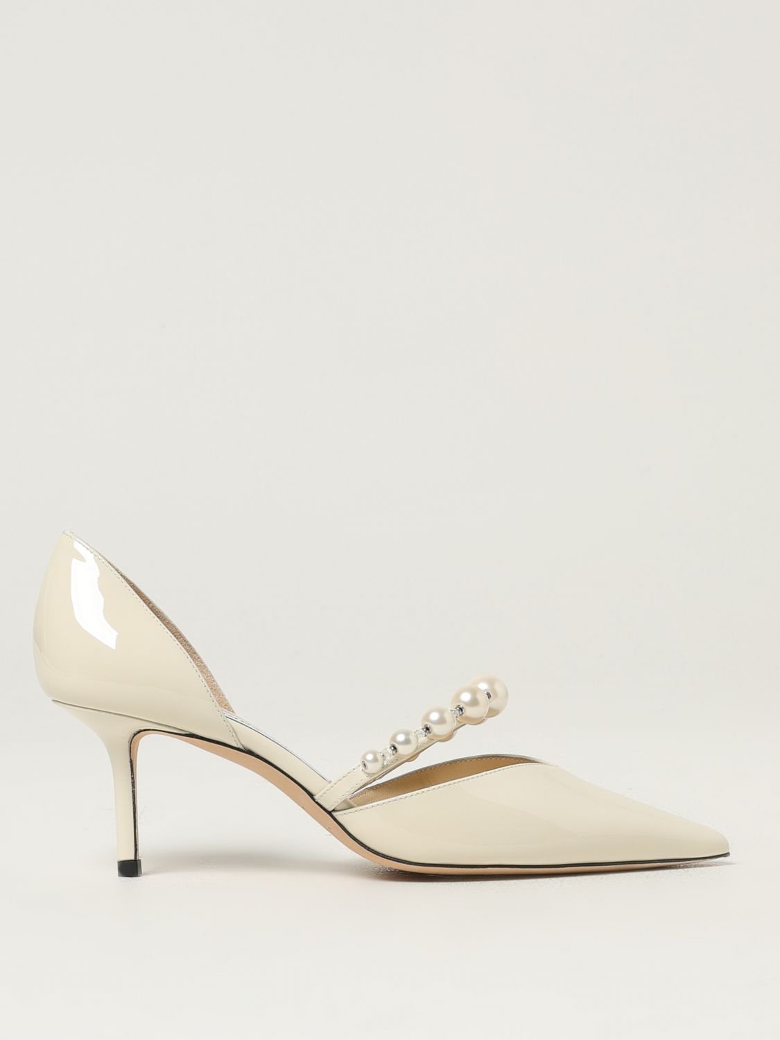 Jimmy Choo Aurelie 65 Decollete In Paint With Pearls In White
