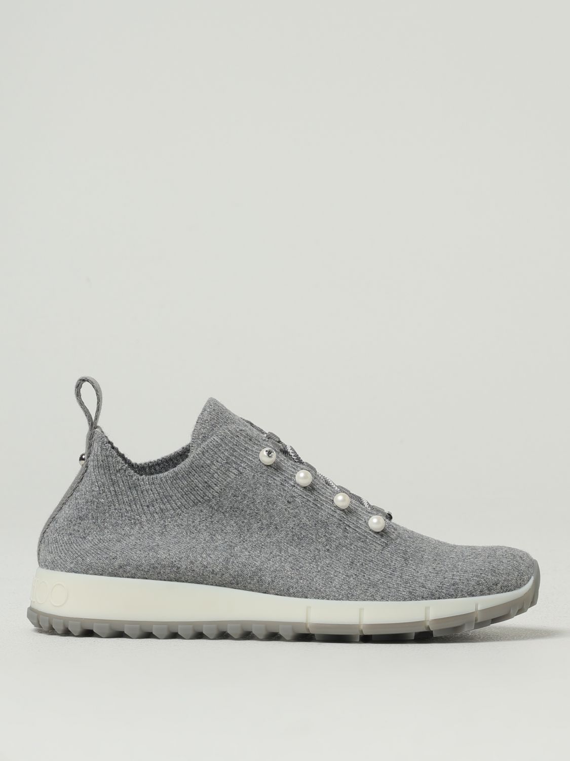 Jimmy Choo Veles Stretch Knit Sneakers In Gray
