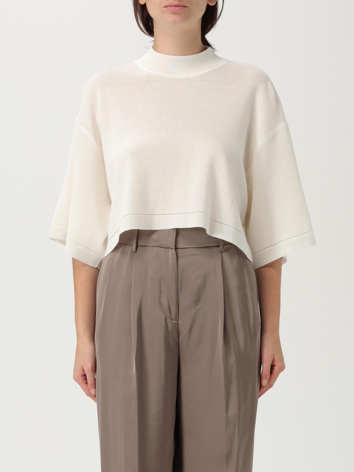 Alaïa Cropped Cotton Blend Top In Neutral