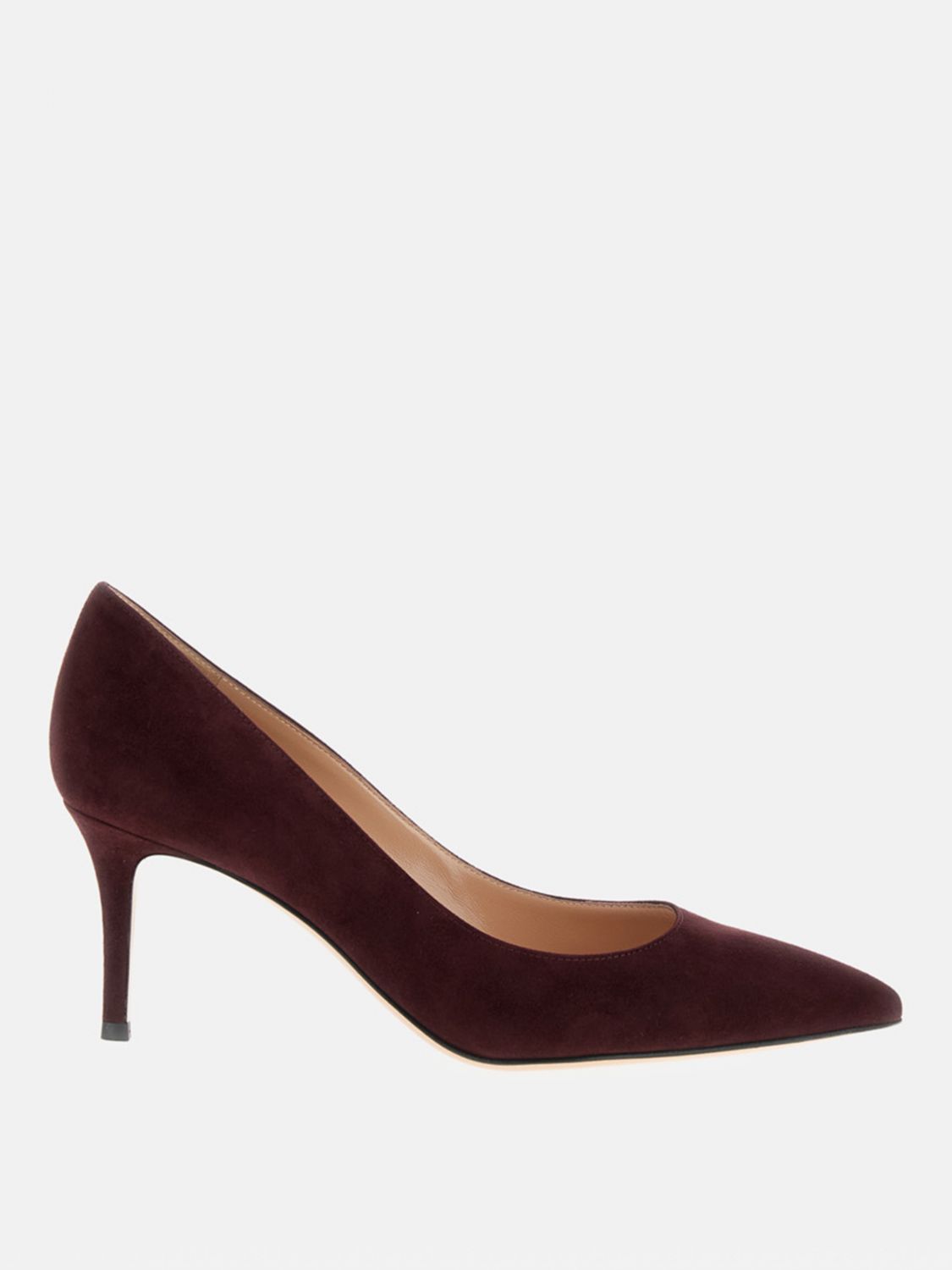Gianvito Rossi Pointed Toe Suede Stiletto Heel Pumps In Red