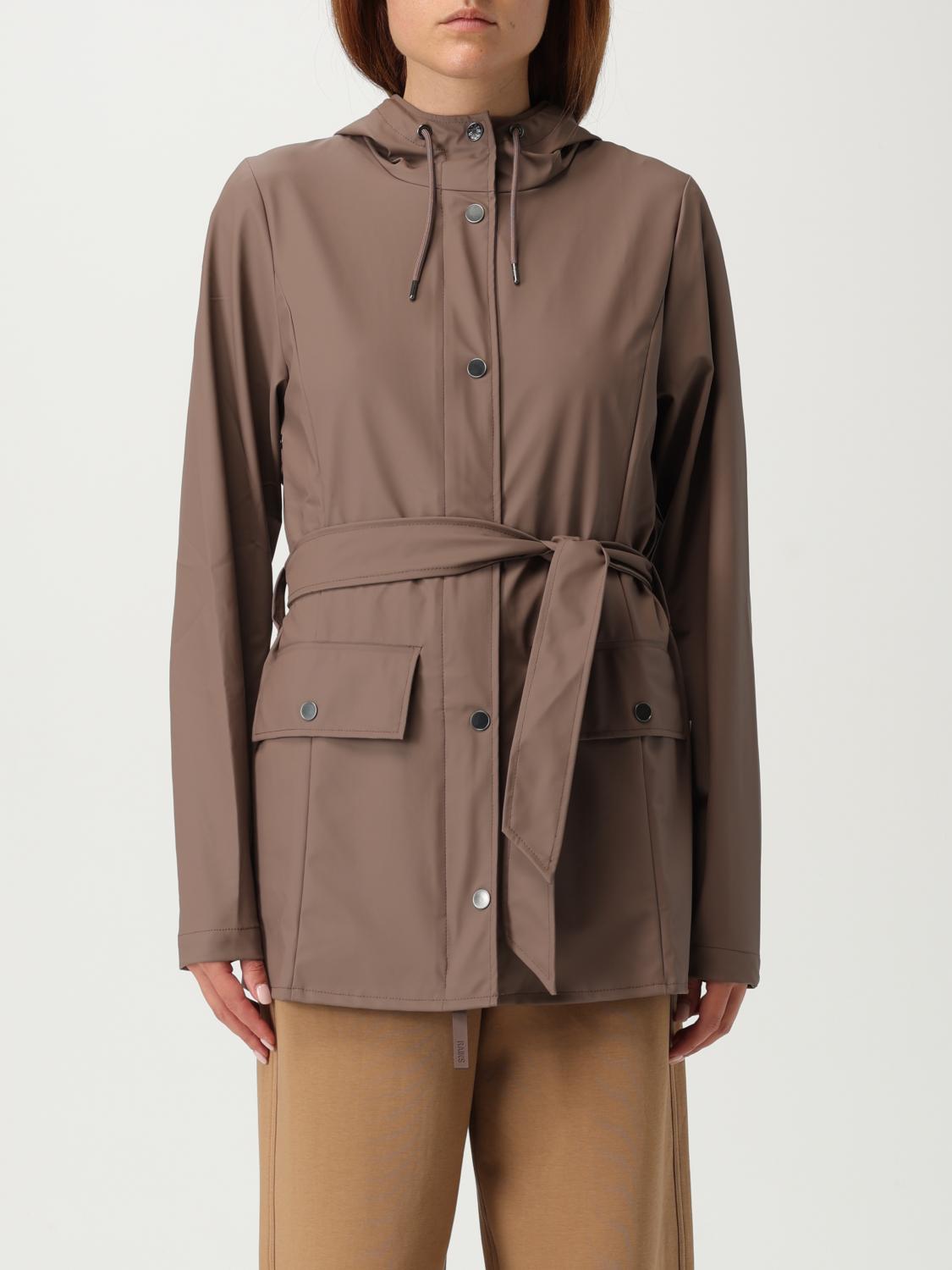 Rains Curve Waterproof Rain Jacket In Brown