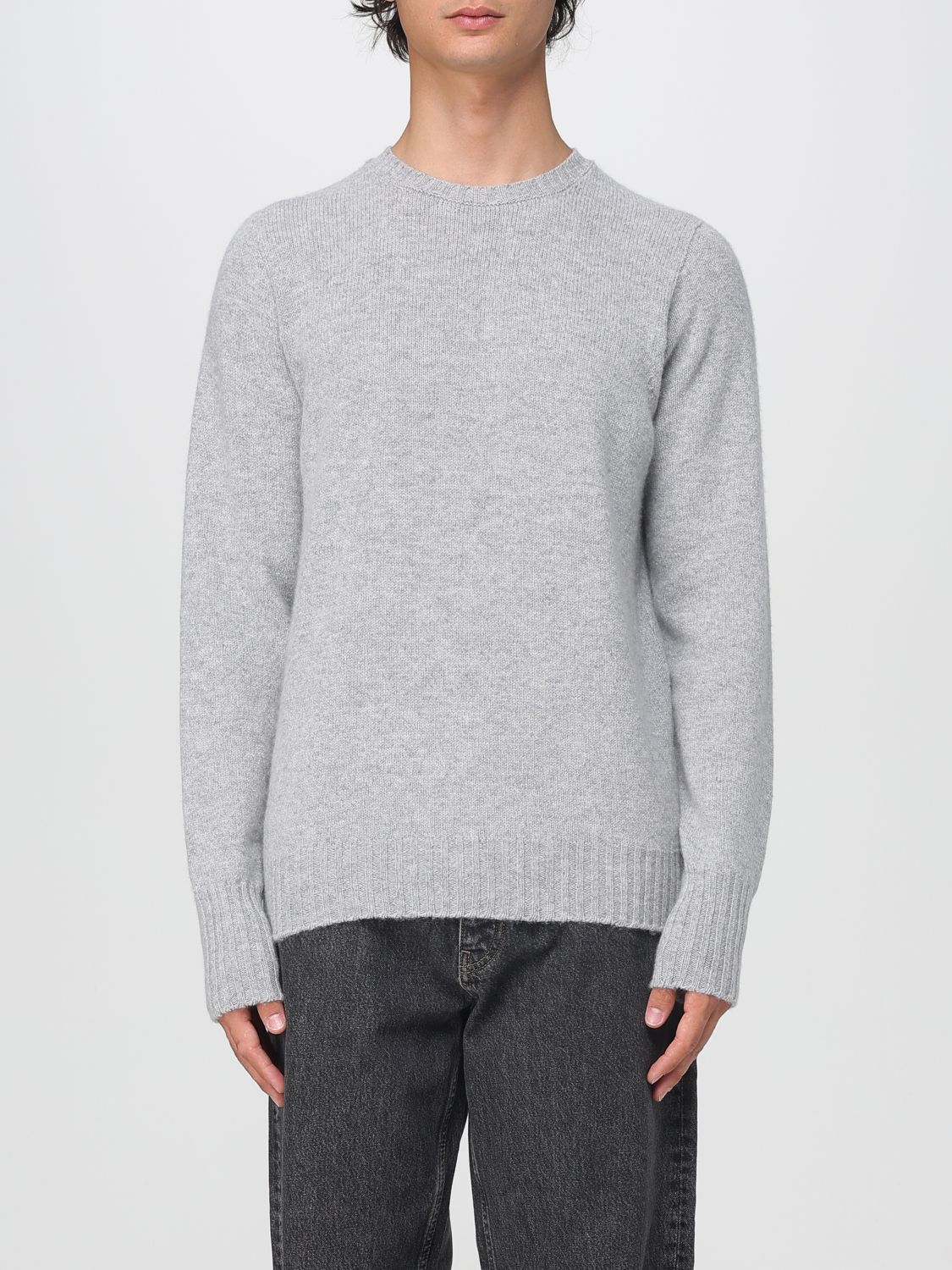 Drumohr Crew Neck Wool Sweater In Gray