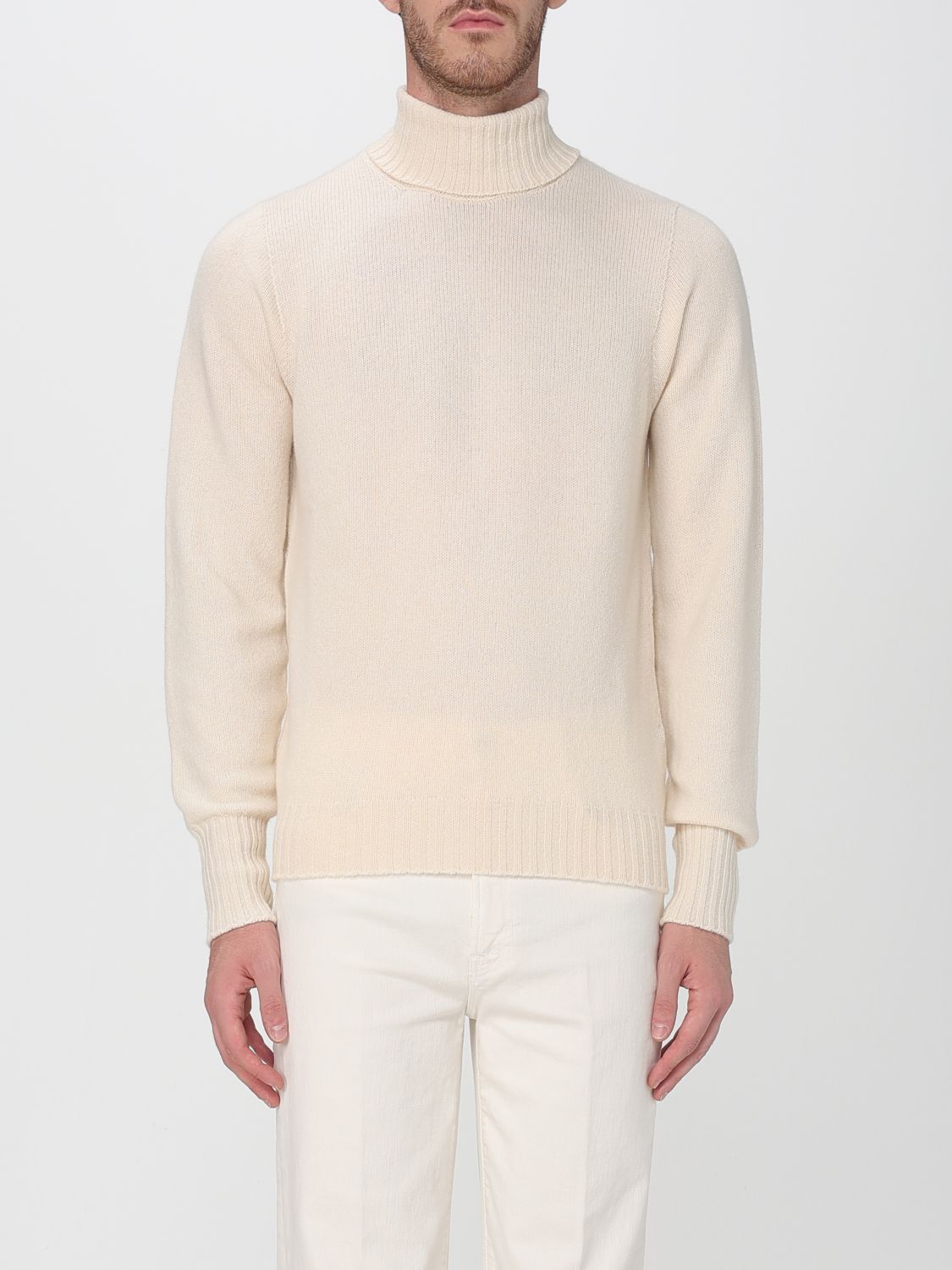 Drumohr Man Turtleneck Cream Size 38 Lambswool In Neutral