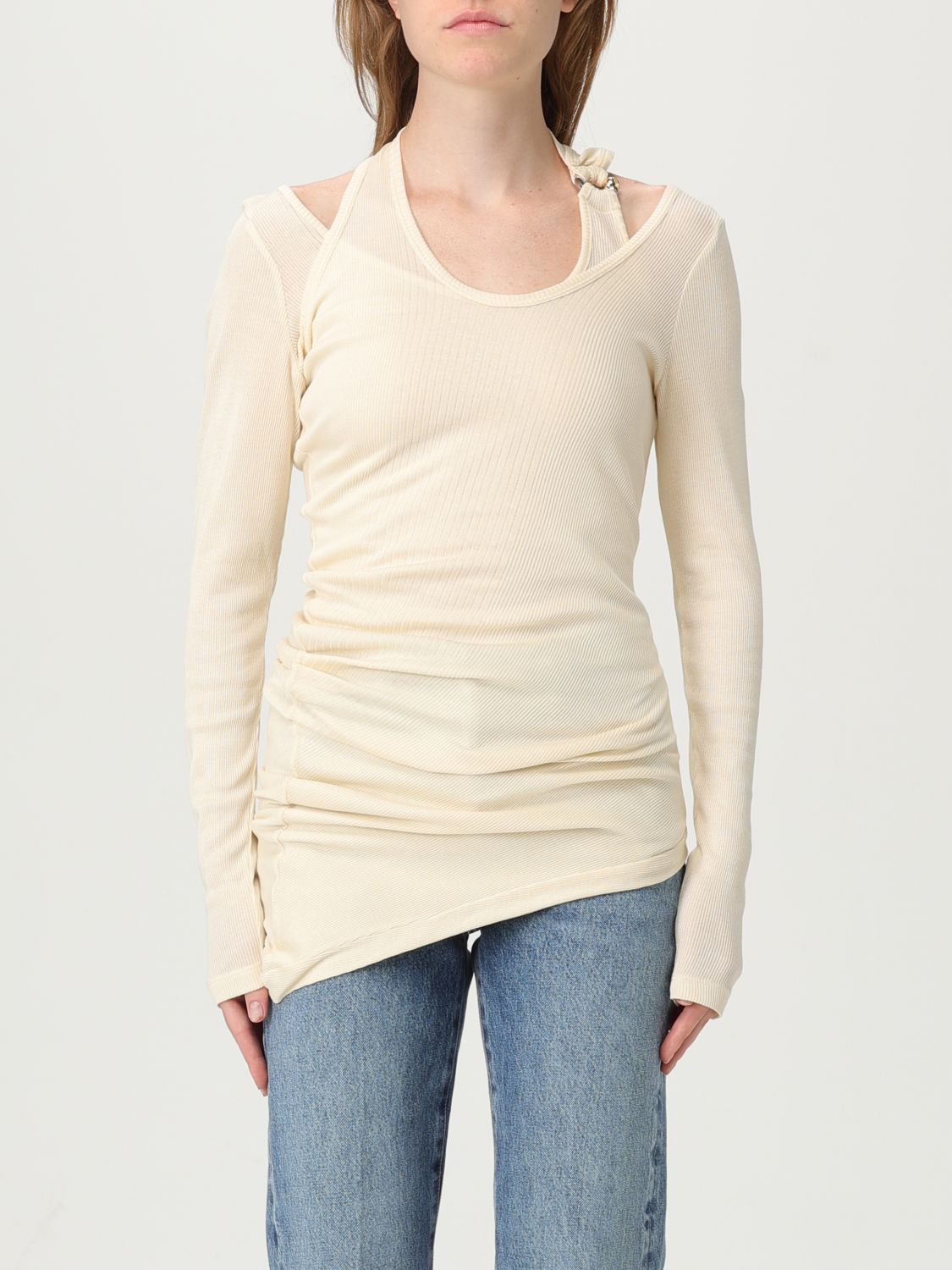 Jean Paul Gaultier Gaultier Piercing Detail Top In White