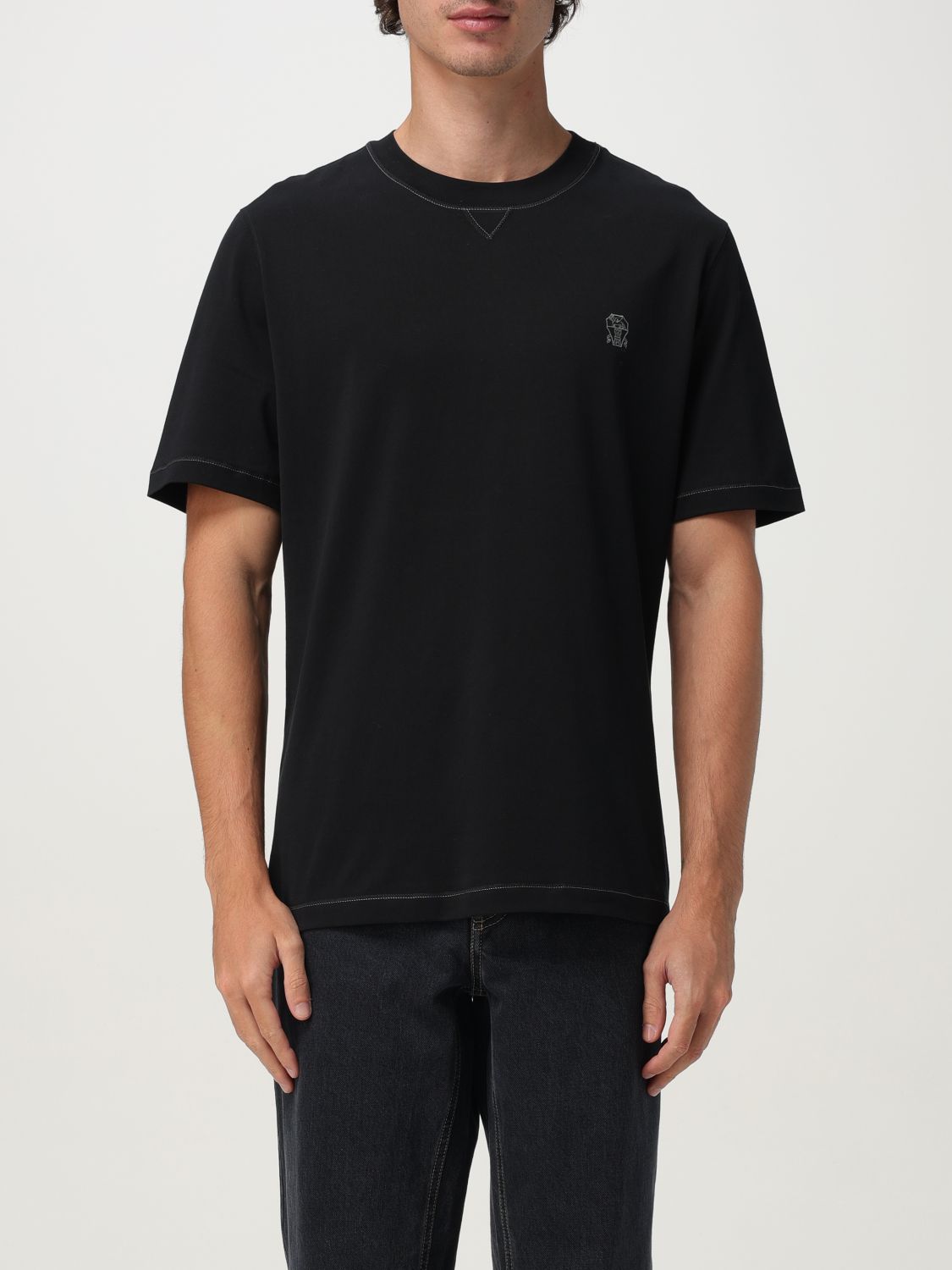 Brunello Cucinelli Slim Fit Crew-neck T-shirt In Lightweight Cotton Jersey In Black