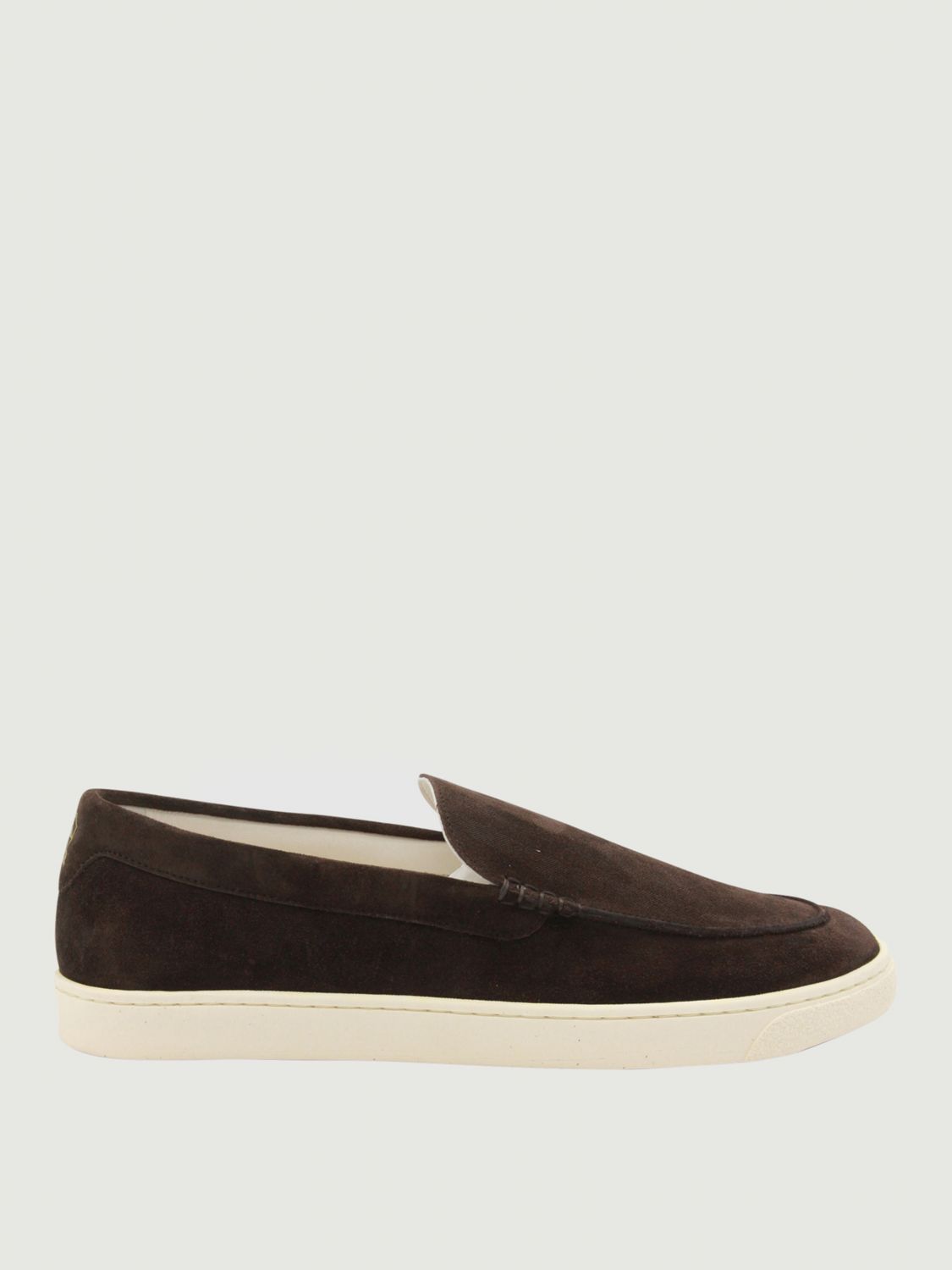 Brunello Cucinelli Suede Leather Loafers In Brown