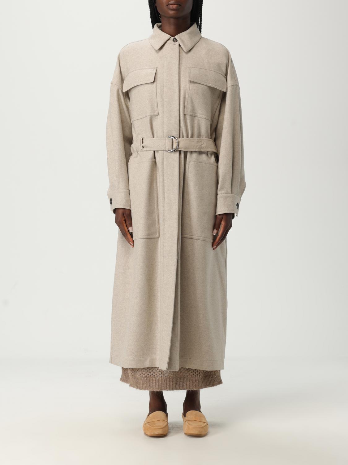 Brunello Cucinelli Long Coat In Sand