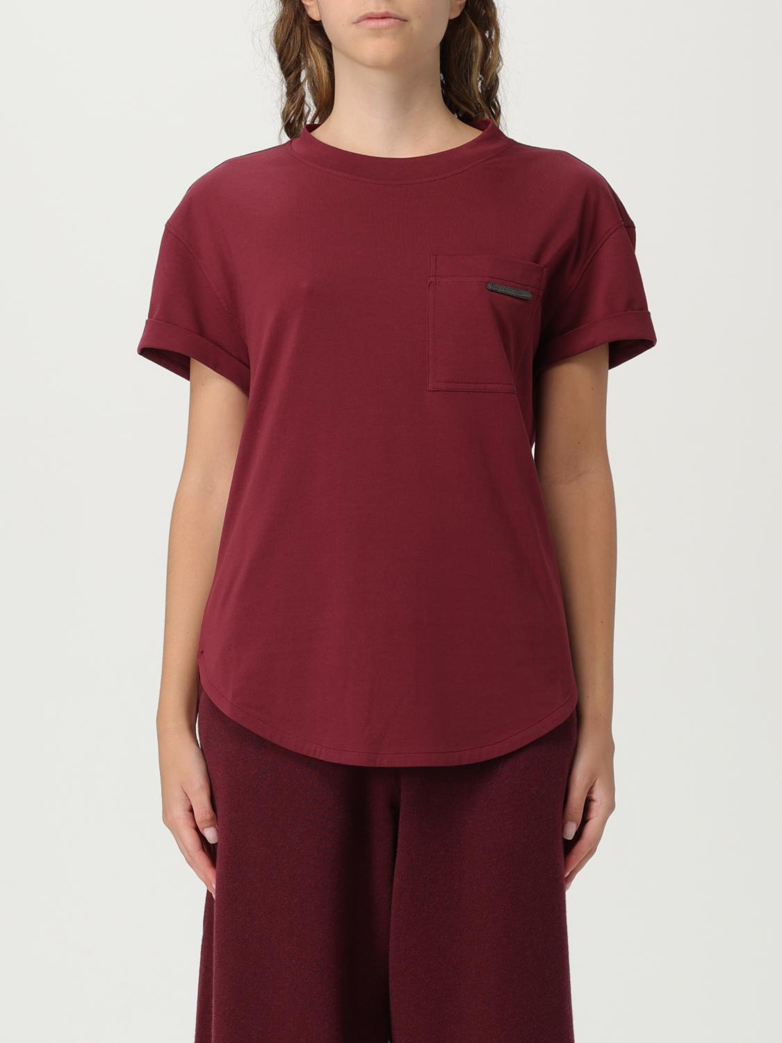 T-Shirt BRUNELLO CUCINELLI Woman color Wine