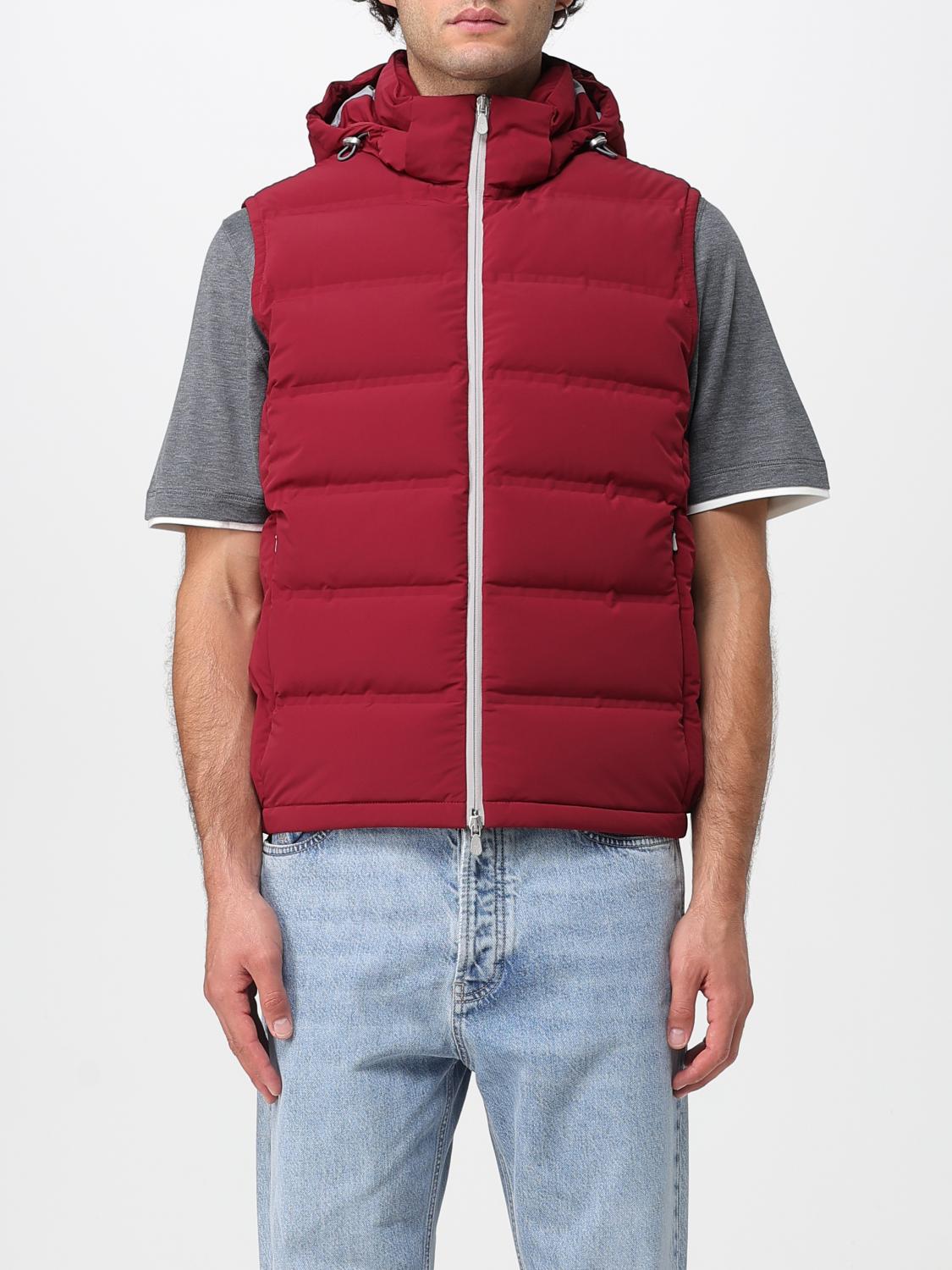 Brunello Cucinelli Down Jacket Vest In Red