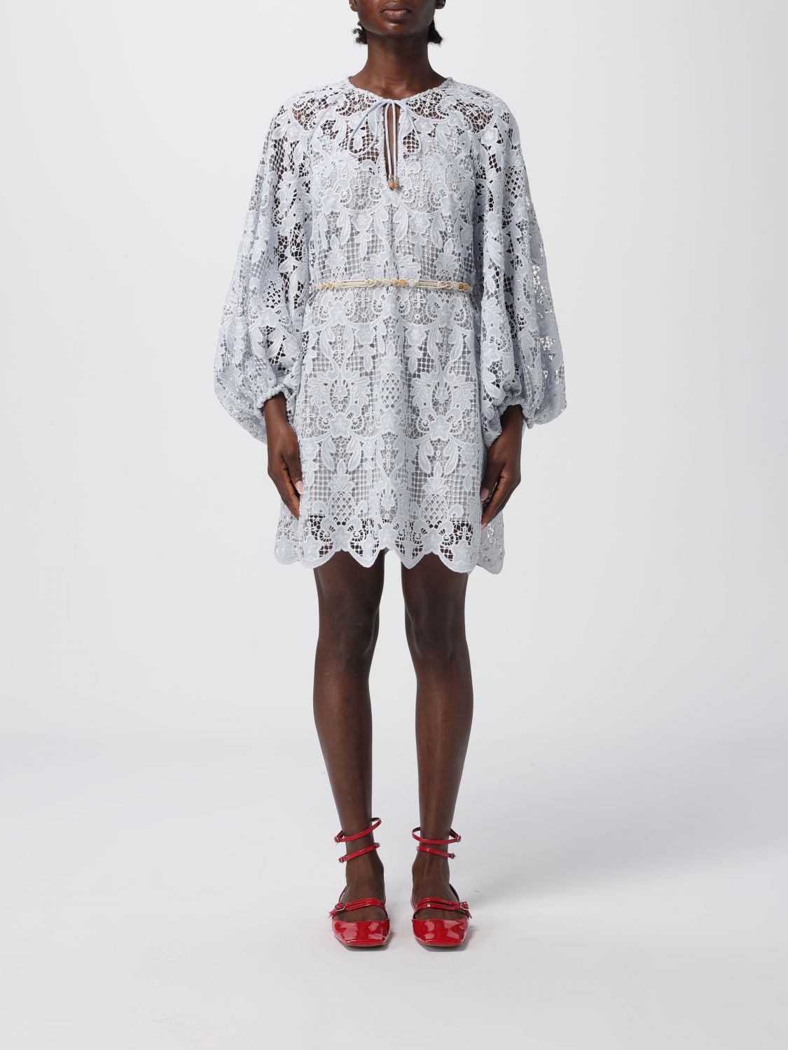 Zimmermann Coco Lace Mini Dress In Blue