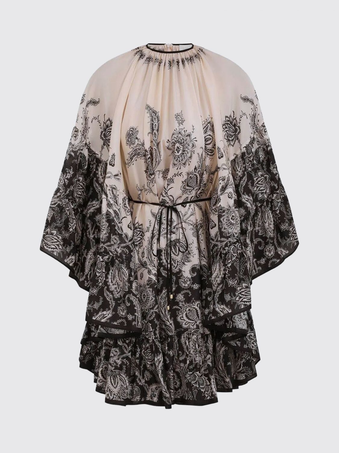 Zimmermann Rhiannon Lantern Mini Dress In Multi