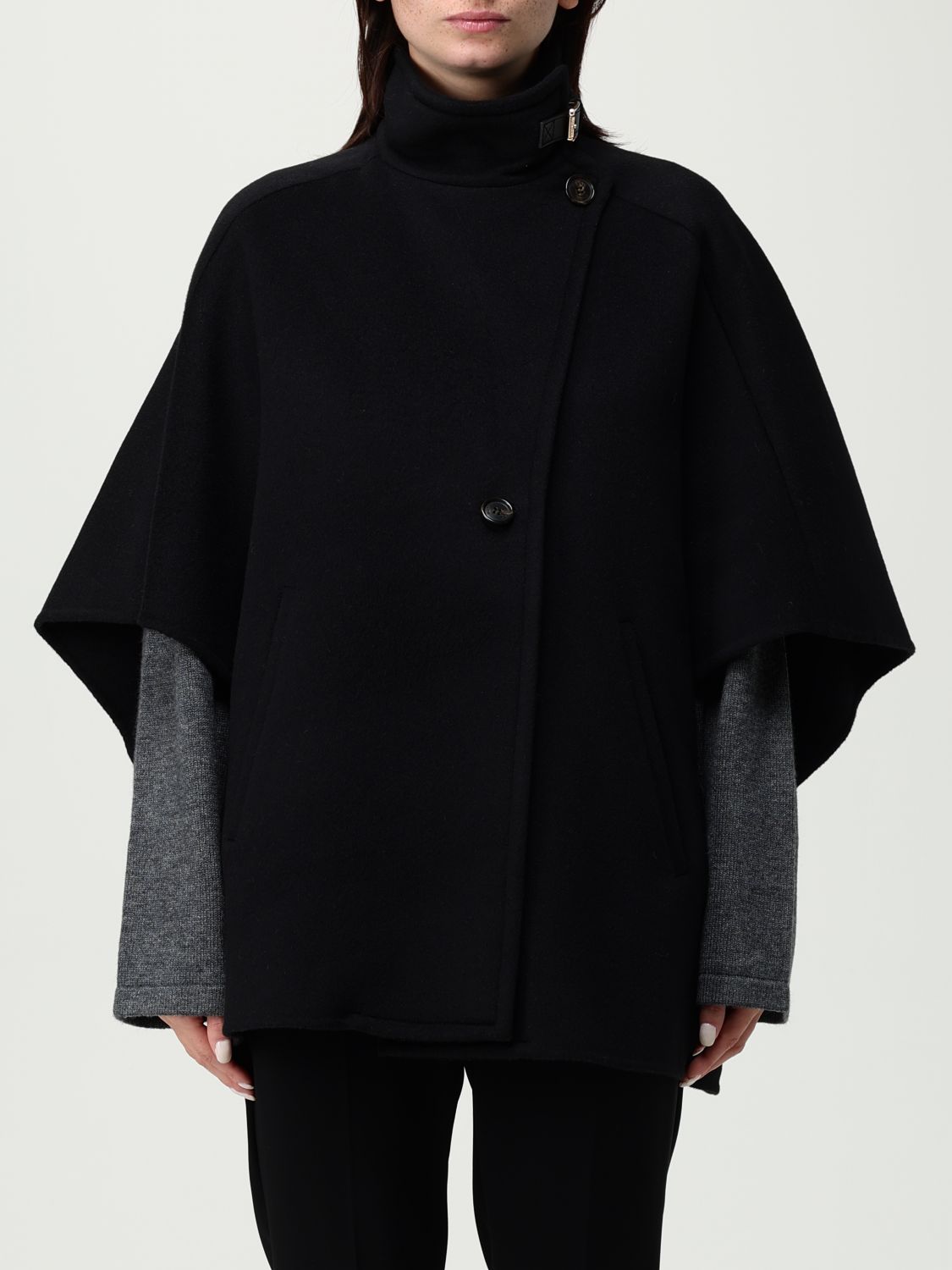 Max Mara Derrik Black Cashmere Cape In Black