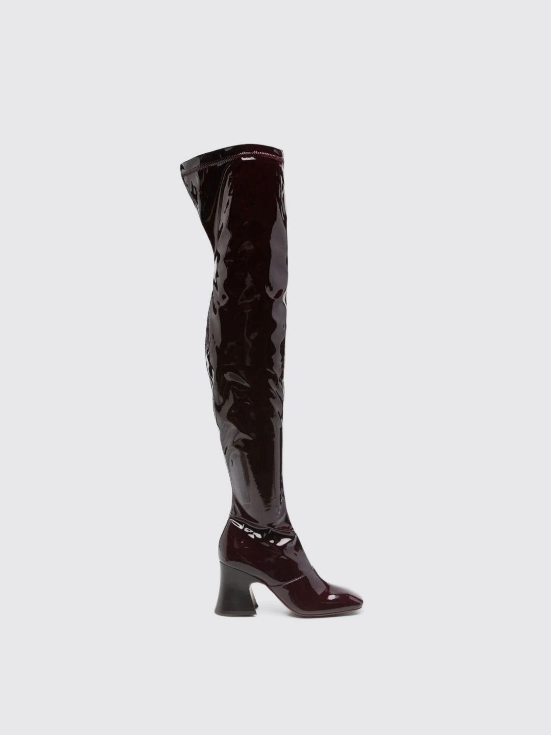 Chloé Chloe Janis Glossed-leather Over-the-knee Boots In Brown