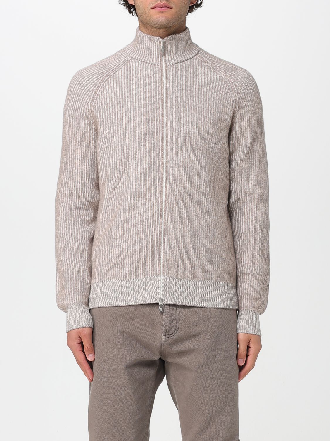 Brunello Cucinelli Cardigan  Men Color Beige In Neutral