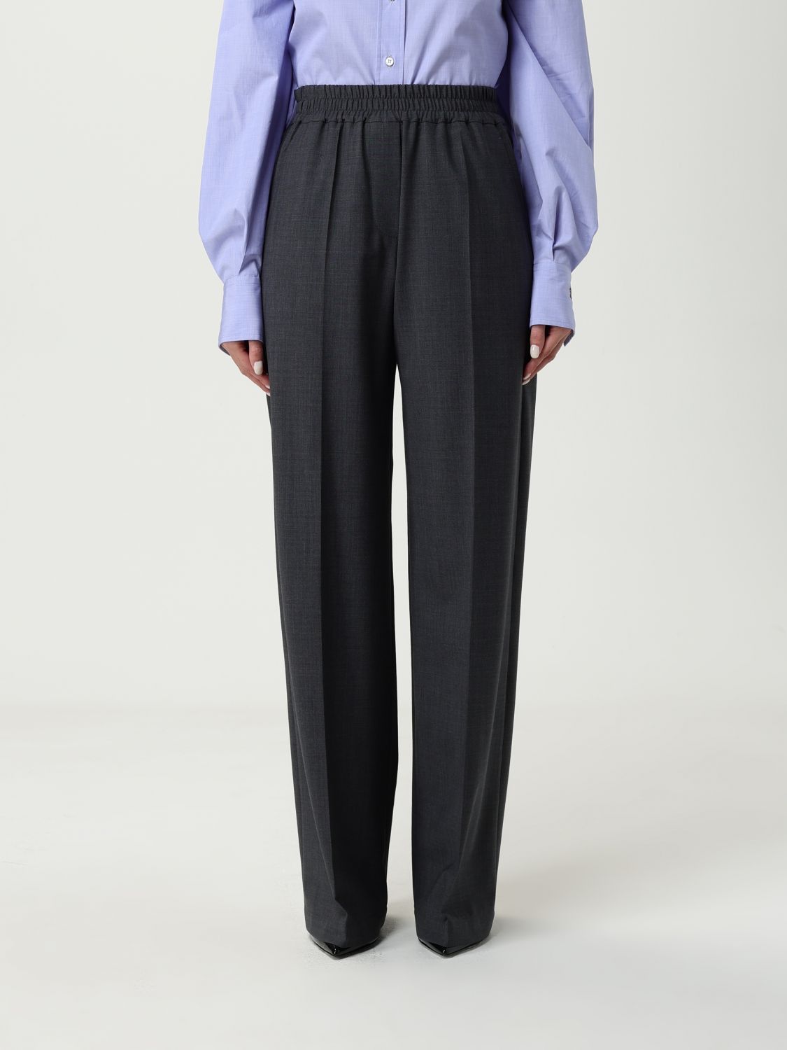 Brunello Cucinelli Blue Pants With Elastic Waist In Blue