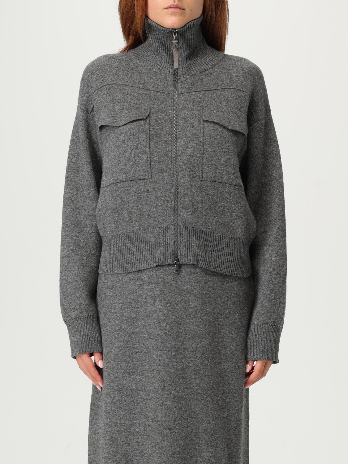 Brunello Cucinelli Cardigan  Woman Color Grey In Gray