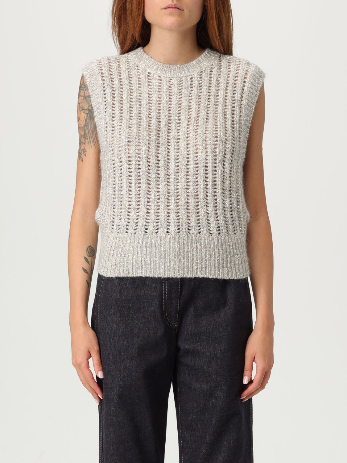 Brunello Cucinelli Top  Woman Color Ivory In White
