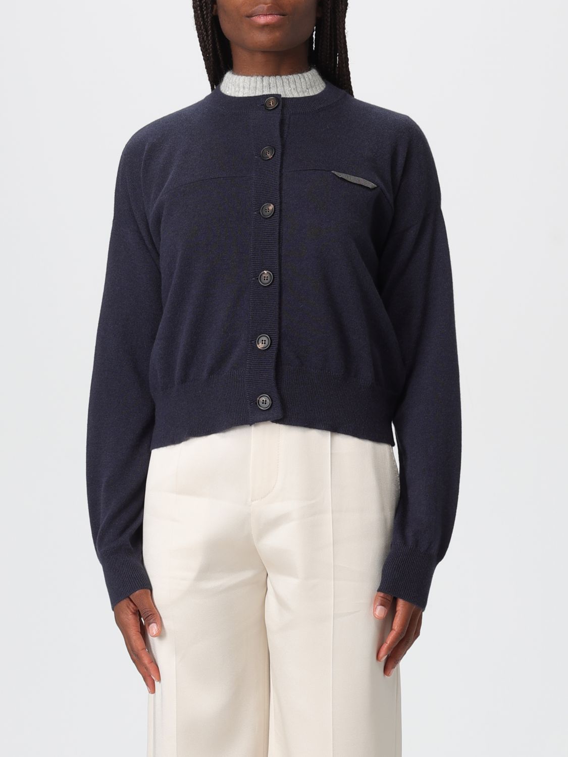 Brunello Cucinelli Cardigan  Woman Color Blue In Blue