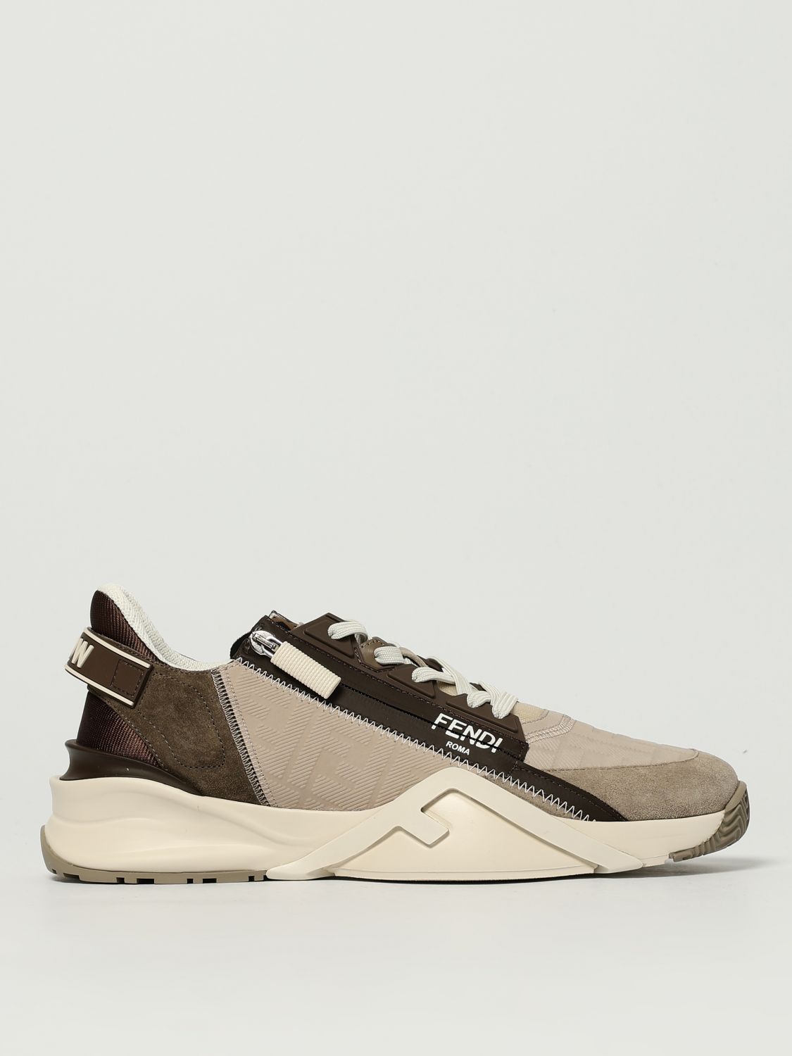 FENDI Sneakers Flow in pelle e mesh