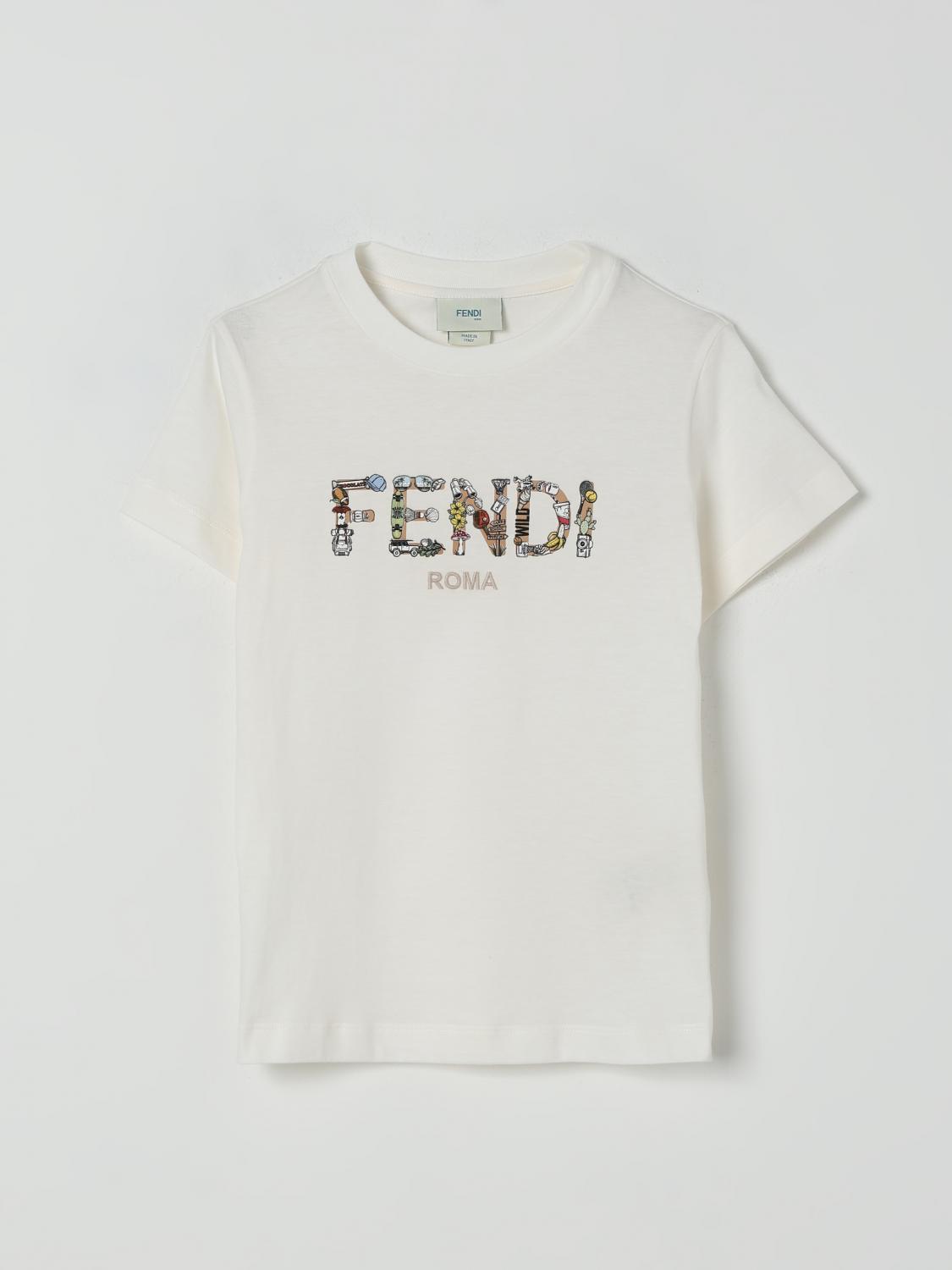 FENDI T-shirt in cotone con logo stampato