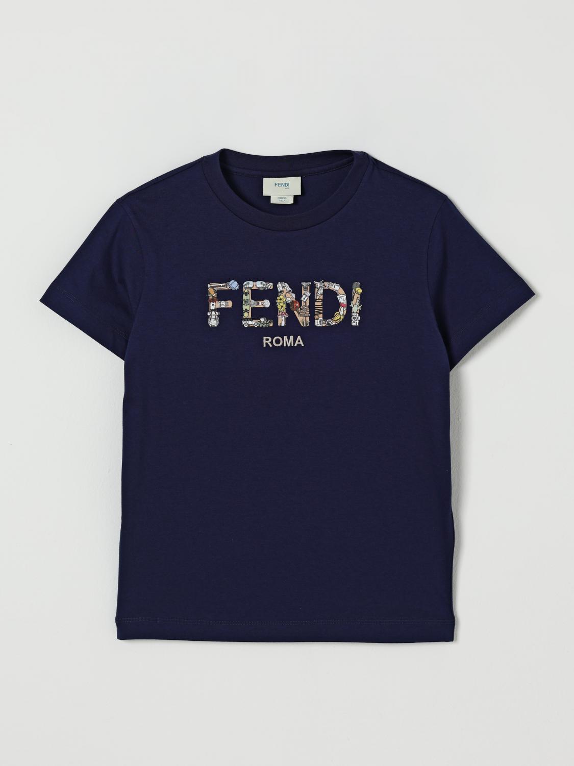 FENDI T-shirt in cotone con logo stampato