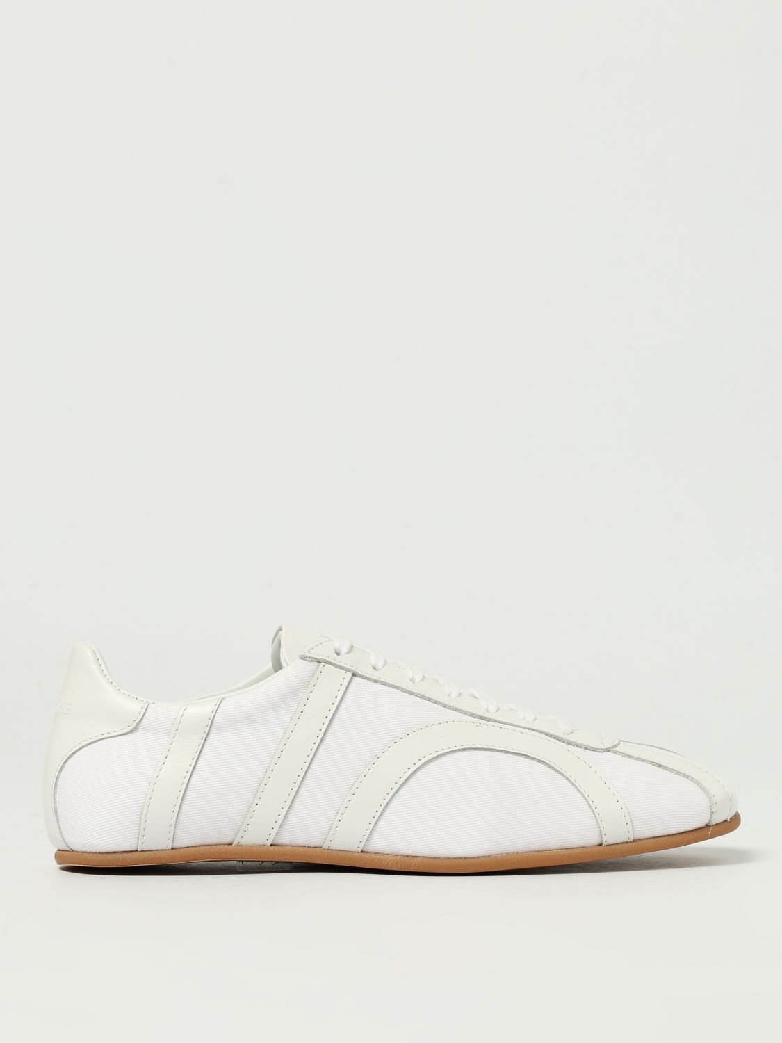 Totême Canvas And Leather Low-top Sneakers In White