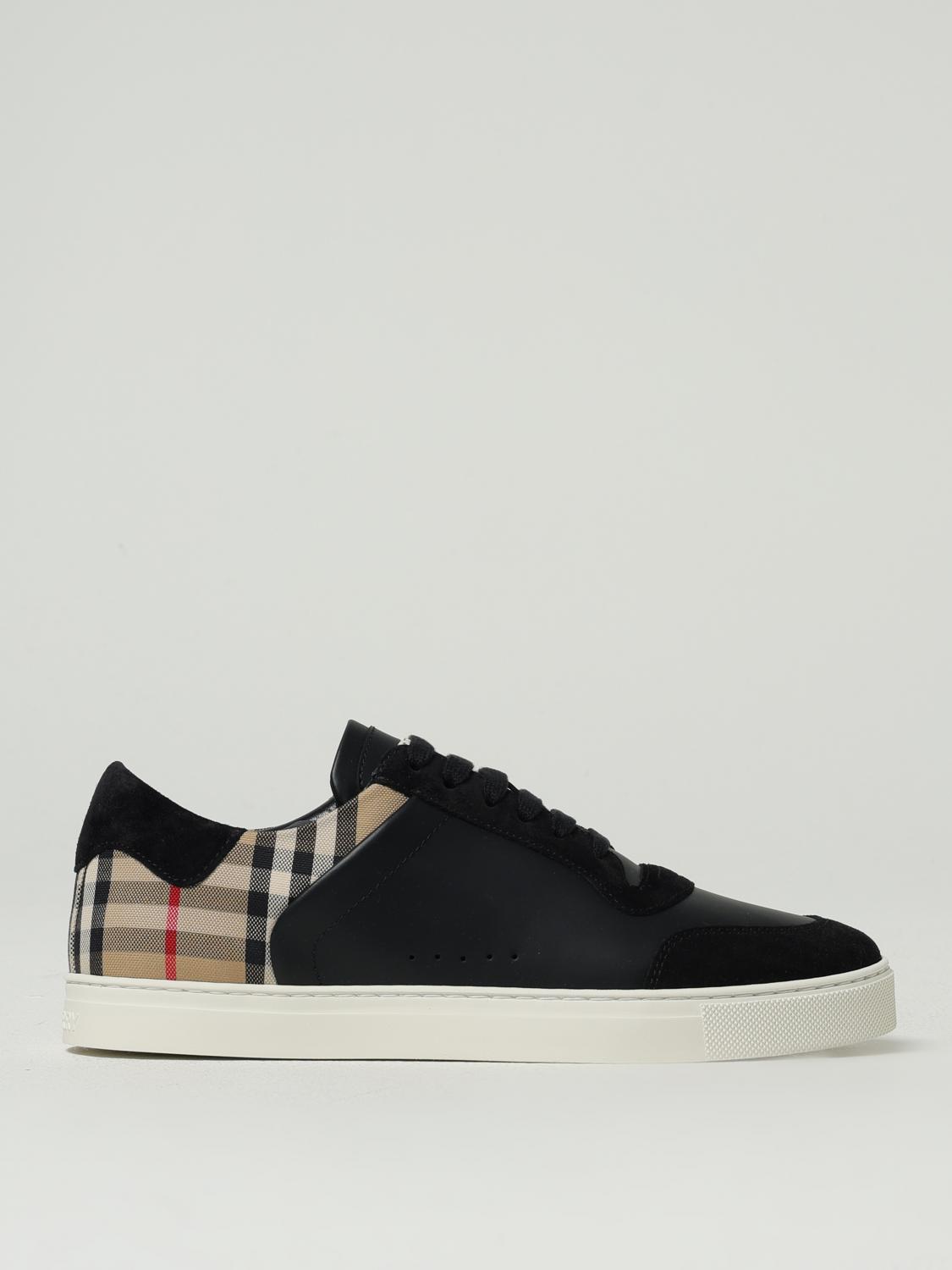 Burberry Stevie Vintage Check Low-top Sneakers In Black