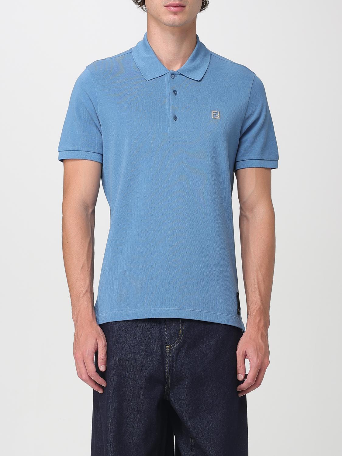 FENDI Polo in cotone con logo FF