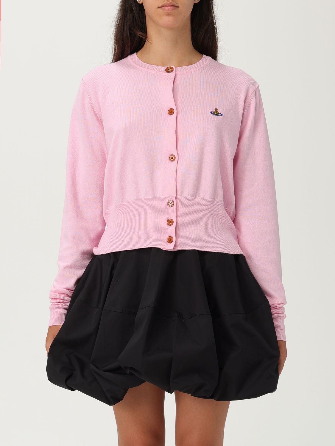 Vivienne Westwood Bea Orb-embellished Button Cardigan In Pink
