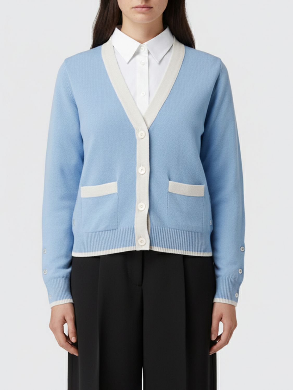Thom Browne Sweater Woman Color Gnawed Blue