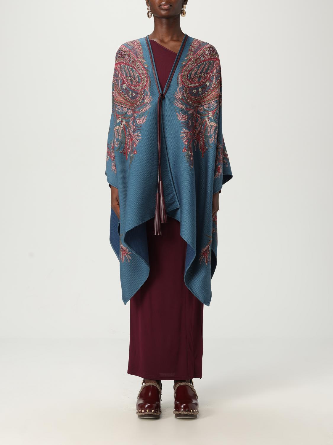Etro Draped Ponchos And Capes Paisley Pattern In Multi