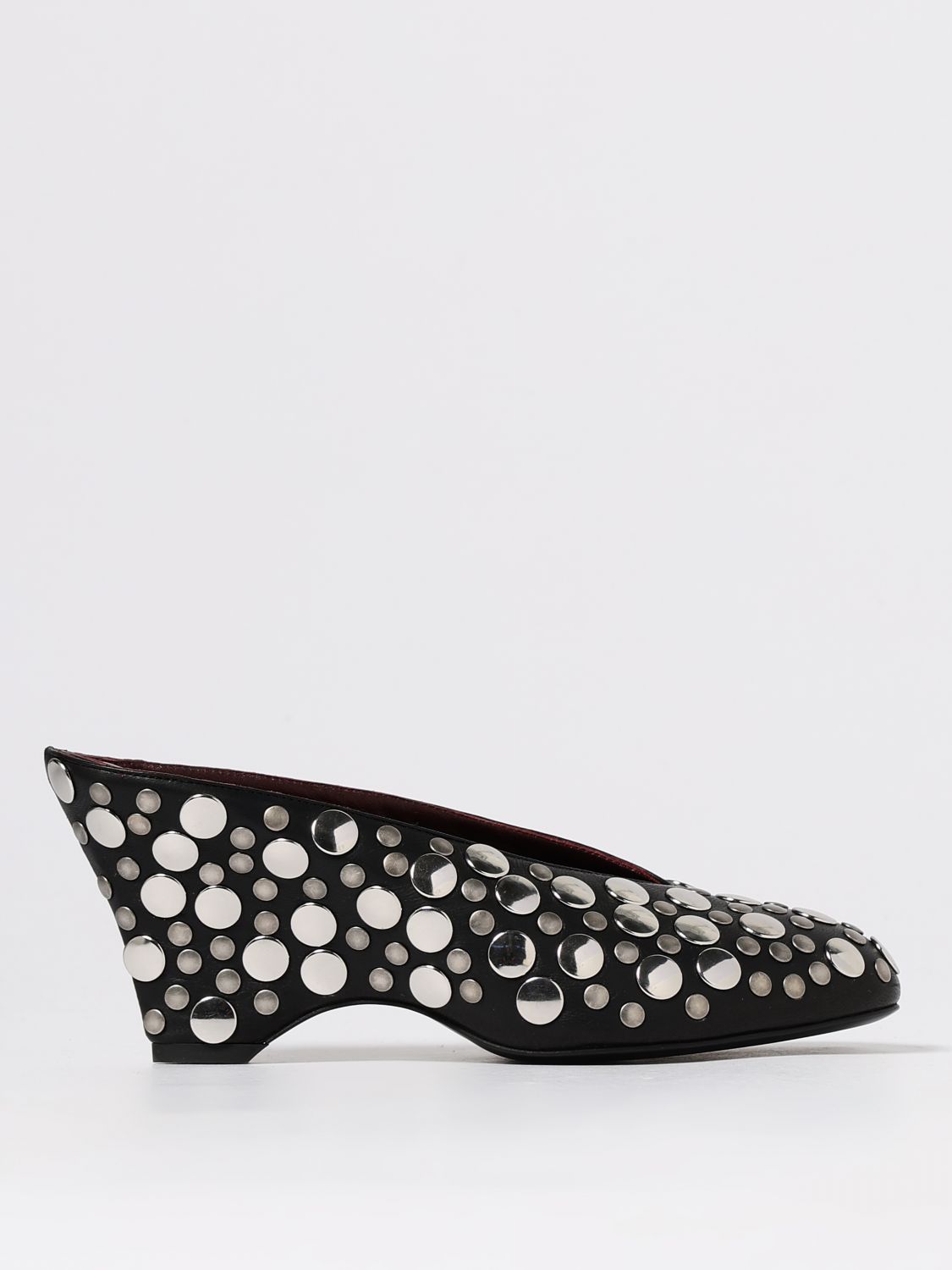 Khaite 70mm Metallic-studded Heeled Mules In Black