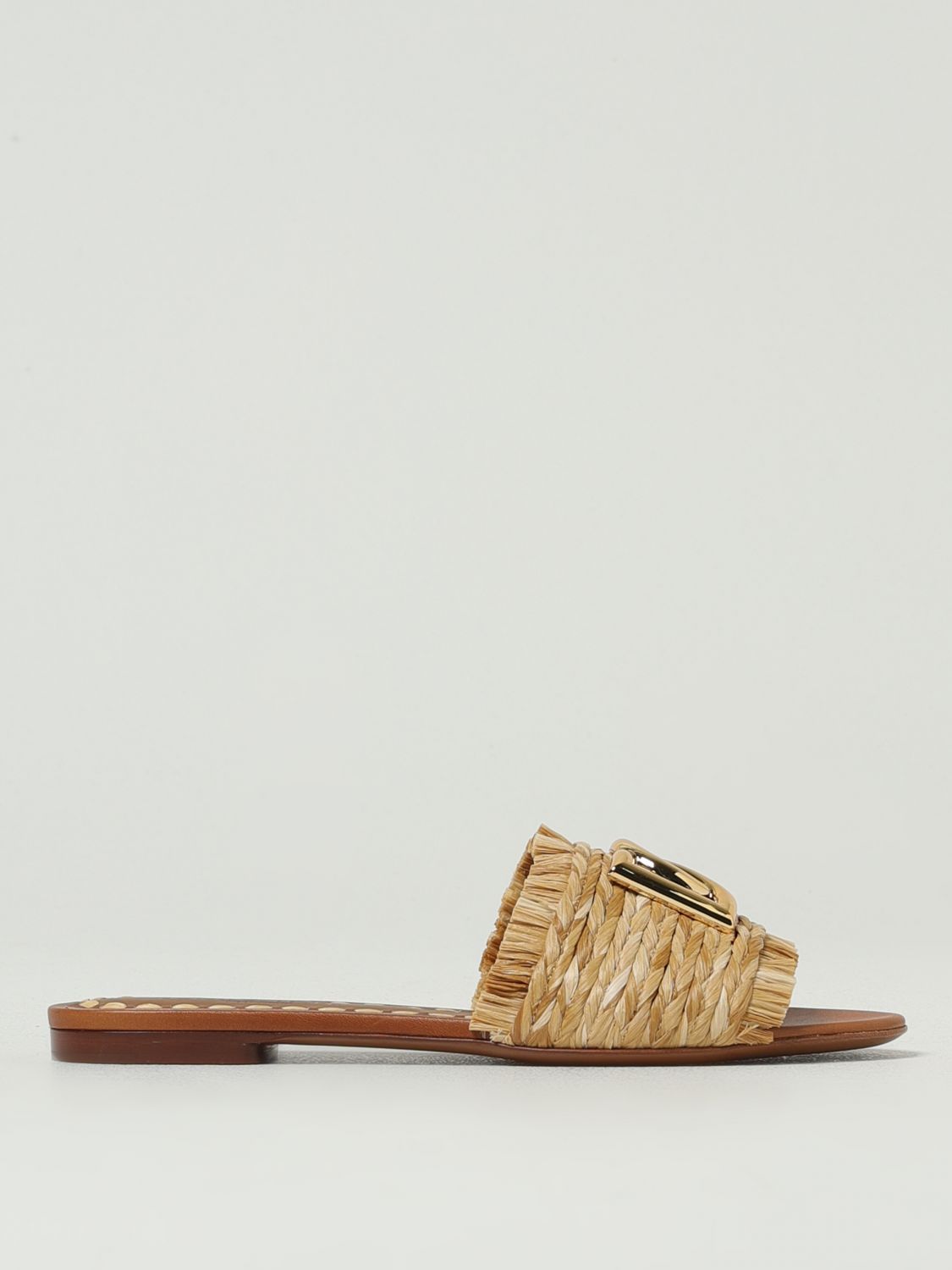Dolce & Gabbana Flat Sandals Woman Color Brown In Brown