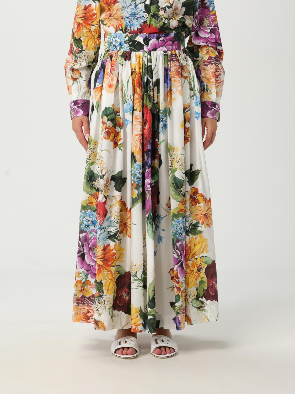 Dolce & Gabbana Fiorata Multicolor Cotton Skirt In Multi