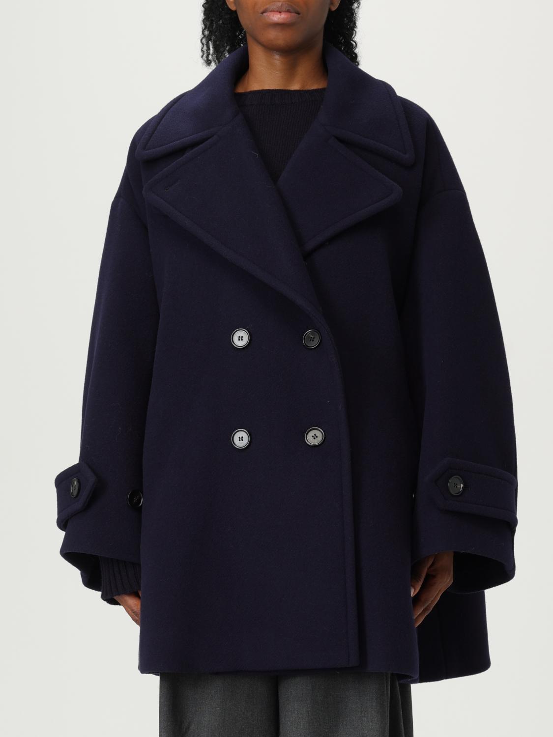Chloé Double Breasted Wool Coat In Blue