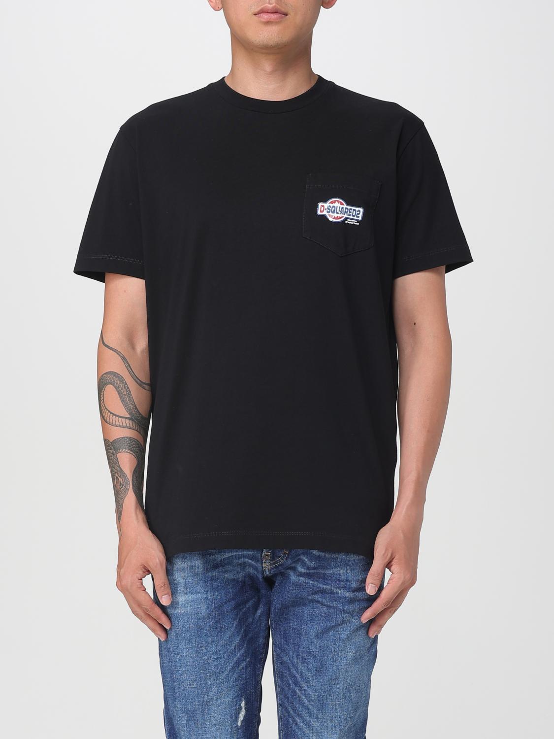 Dsquared2 T-shirt With Pocket And Logo In Black