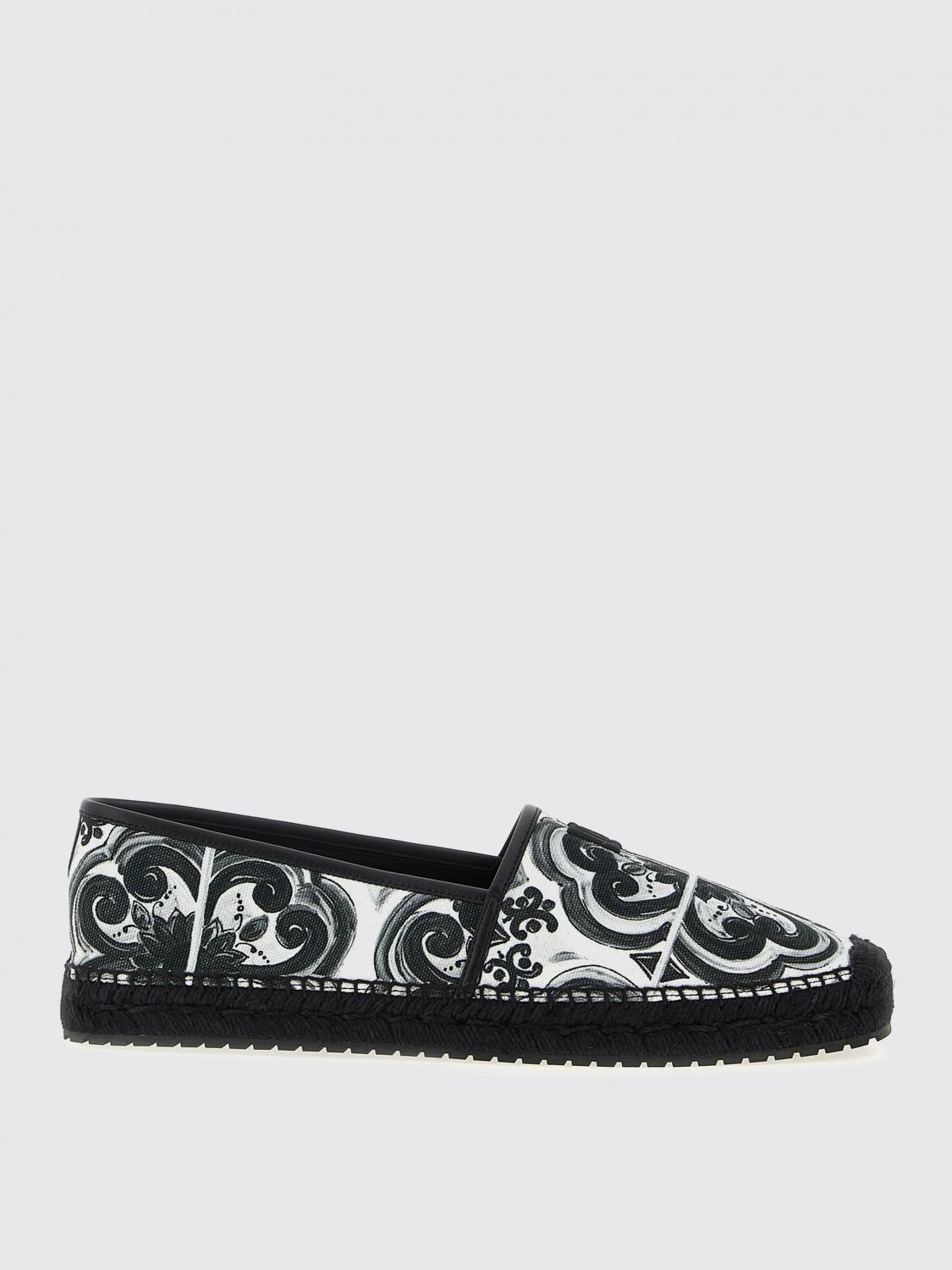 Dolce & Gabbana Printed Round Toe Espadrilles With Leaf Print In Multi