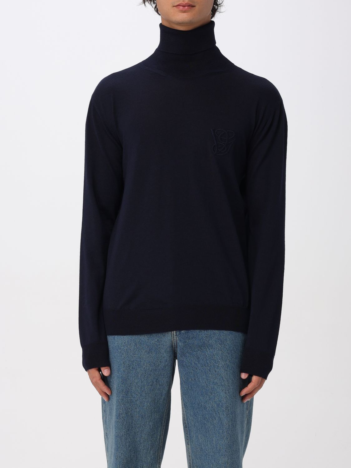 Valentino Virgin Wool Turtleneck Sweater In Blue