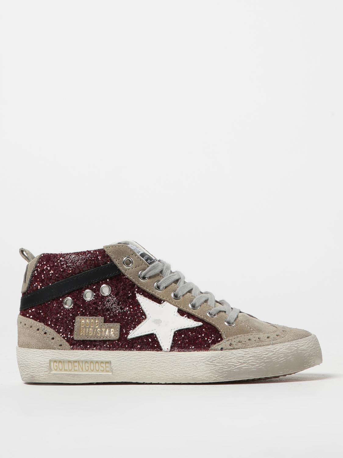 Golden Goose Deluxe Brand Women Mid Star Classic High-top Suede Sneakers With Glitter Inserts In Multi