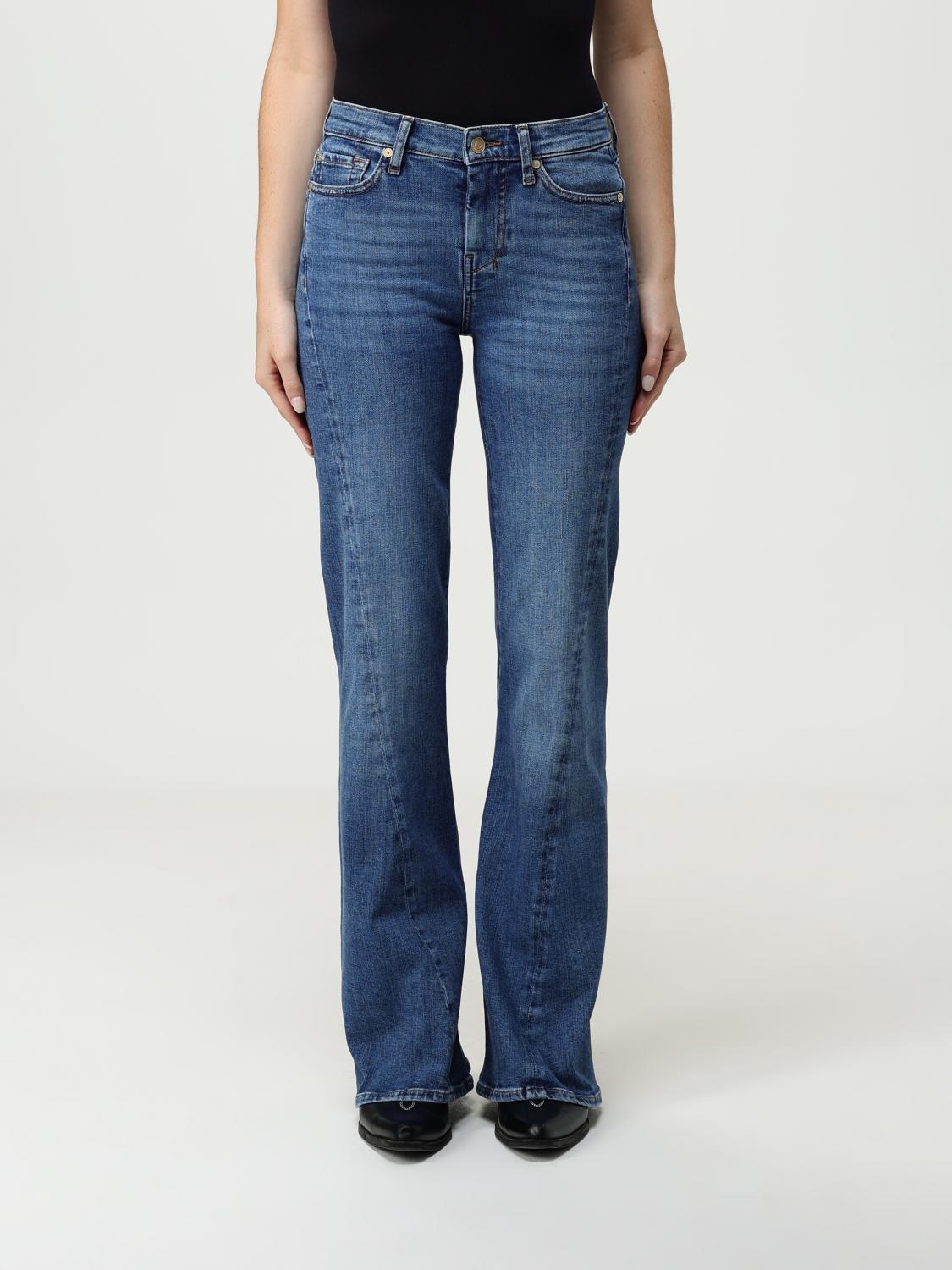 7 For All Mankind Jeans Woman Color Blue In Blue