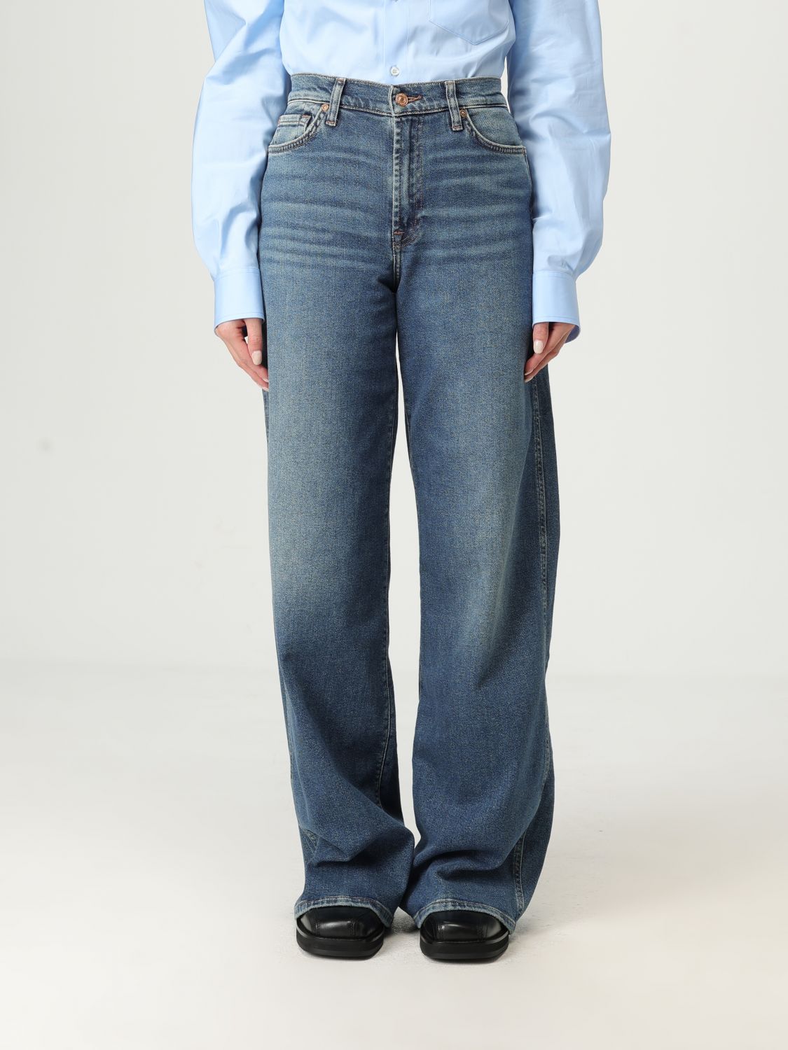 7 For All Mankind Jeans Woman Color Blue In Blue