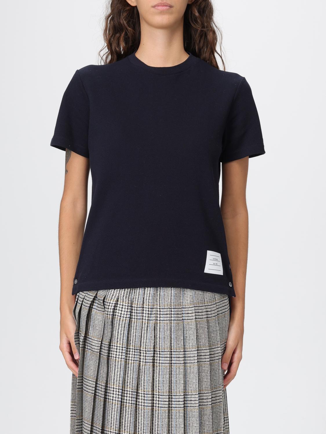 T-Shirt THOM BROWNE Woman color Navy
