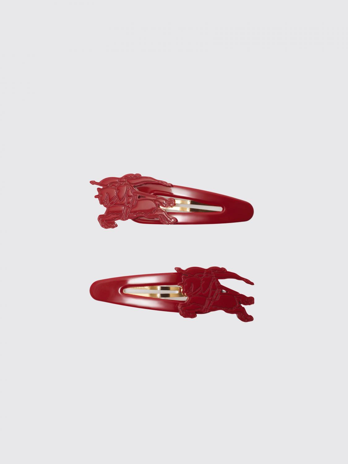 Burberry Hair Clip Kids In Burgundy