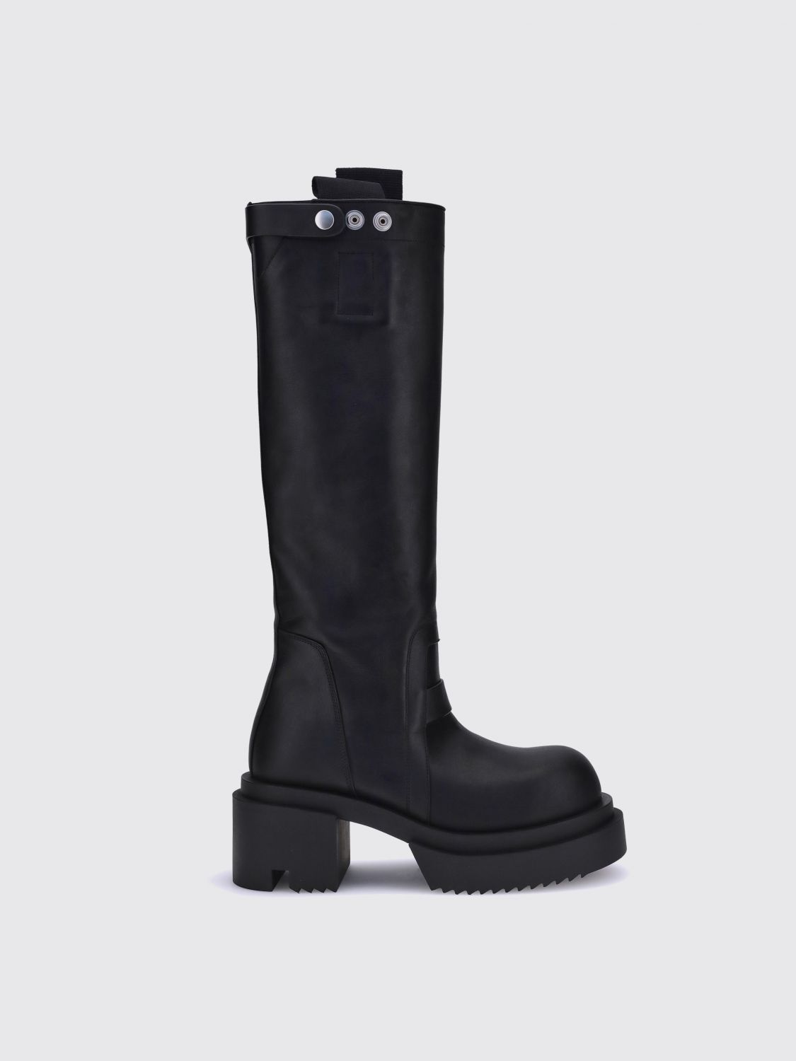 Rick Owens Black Porterville Knee Pull On Bogun Tall Boots In Black