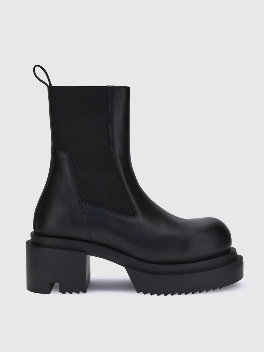 Rick Owens 80mm Elastic-panel Block-heel Boots In Black